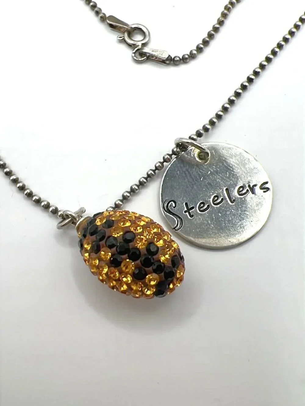 Sterling Silver 925 Italy Steelers Pendant Necklace